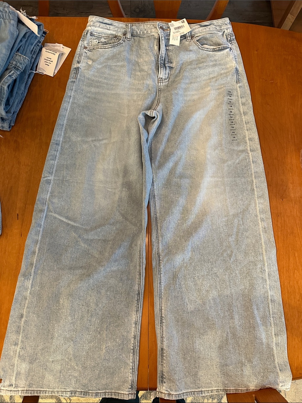 American Eagle Outfitters Light Blue Wide-Leg Flare Jeans